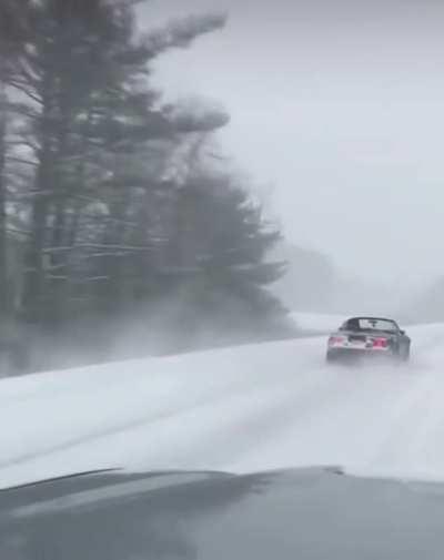 Top down, in a snow storm - normal day in MA