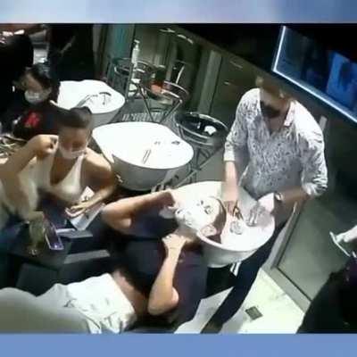 Shampoo person maxes out.