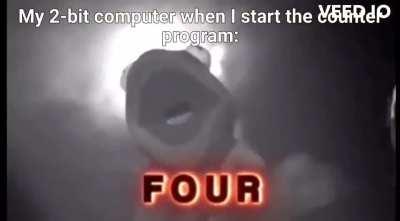 he can only count to 4