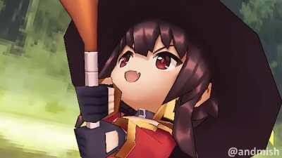 Megumin & Chomuske {animated by:Andrei Mishanin} [Konosuba]