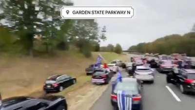 Trump supporters block and shutdown New Jersey freeway ahead of Tuesday's election