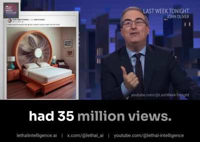 John Oliver dives into the weird and dangerous rise of AI-generated content.