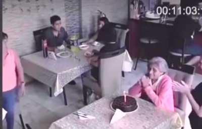 An old lady celebrates her birthday on her own in a restaurant, but the attracts the best of human behavior to help her with loneliness.