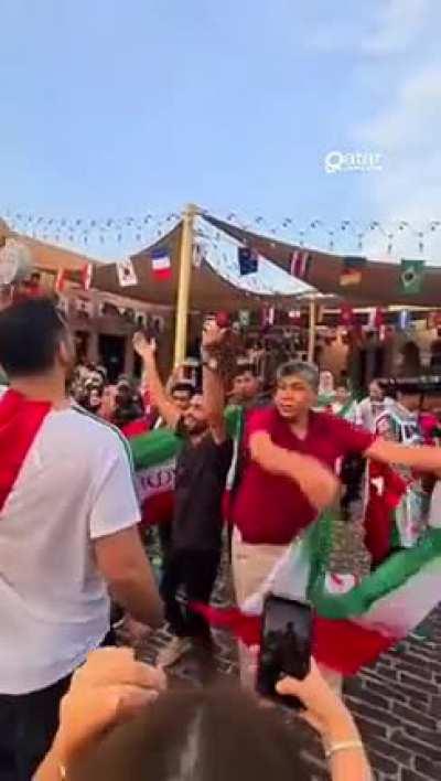 IR lovers waving the crab flag in Qatar