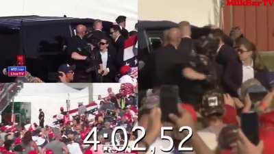 Plenty of time to eliminate the threat with compilation videos synced on time at Trump assassination attempt 
