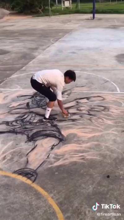 This amazing drawing of Ace, using FIRE🔥