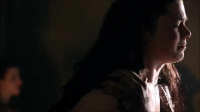 Jessica Grace Smith learning her new role as a sex slave in Spartacus