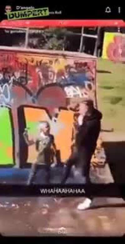 kid with a hammer learns it the hard way