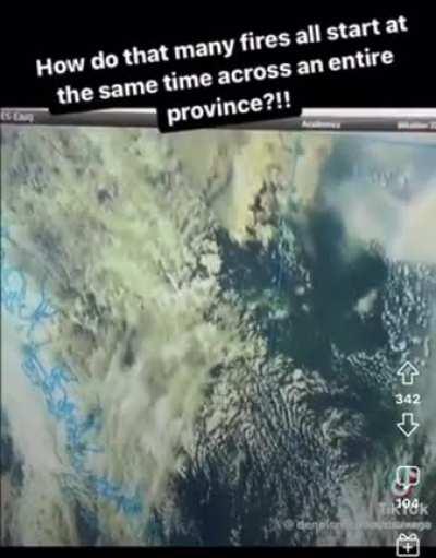 Satellite footage of the coordinated arson in Canada.