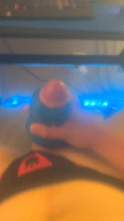 Cumshot through my toy