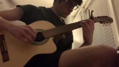 I covered a part of the menu theme on guitar.