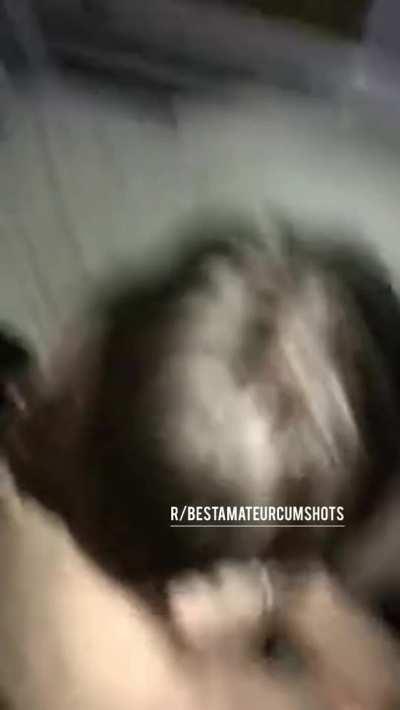 Wife in Glasses gags but she tries her best though