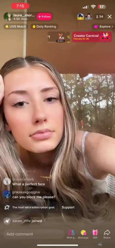 Didn't even earn the right to be blocked by her, her moderator did it for her