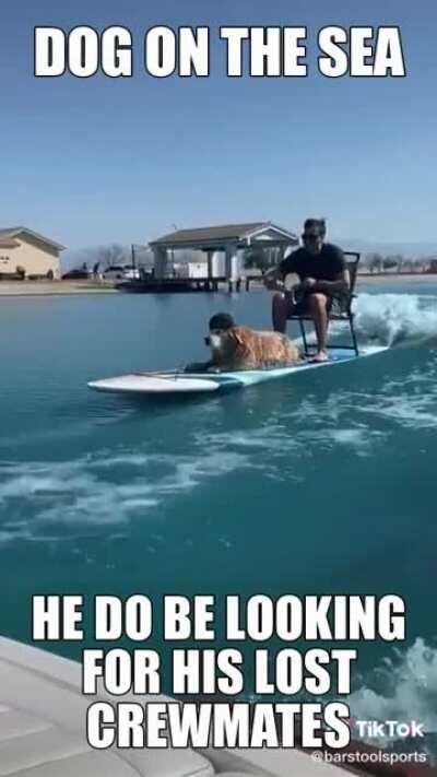 HE DO BE RIDEING THE RUFF SEAS