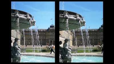 Slow-Mo fountains at Schlossplatz in Stuttgart, Germany [OC]