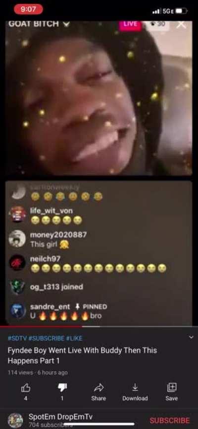 Girl goes live with Fyndee Boyy and treats him 🤣😂🤣