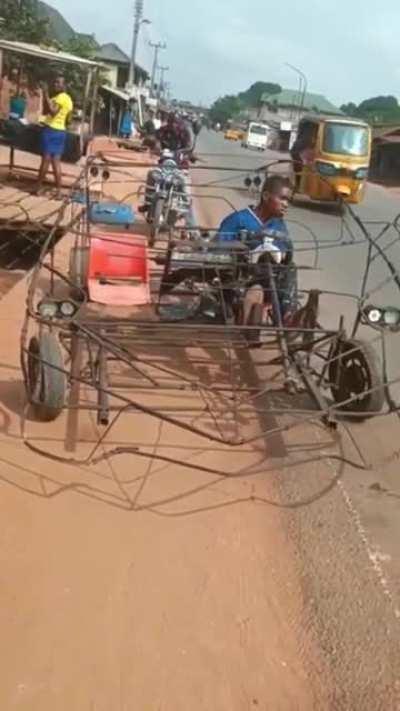 This Nigerian man built his own car from scraps