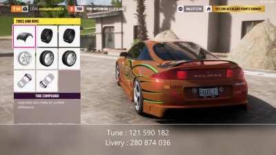 This weeks trial has to be the most fun Ive had in FH5 recently. B700 Retro Sports Cars. So I built an entire fleet of 1990-2000s tuner cars with liveries inspired from F&F movies. All tunes are by me and are top 500 rivals in emerald circuit, estadio
