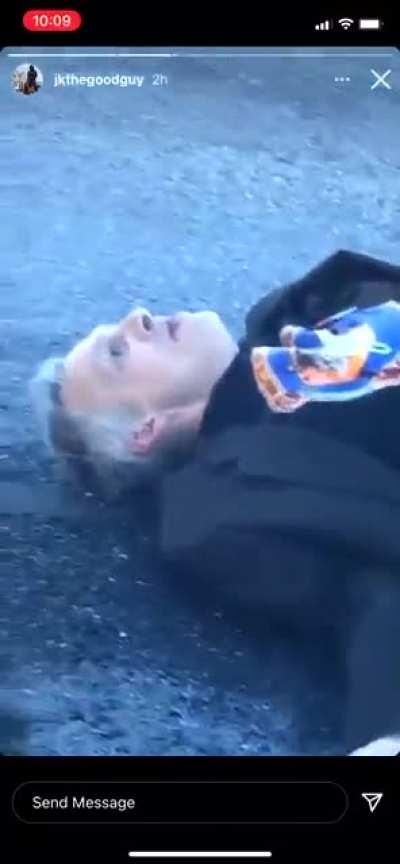 Cop mag dumps all 12 rounds of his clip into the chest of a crazed man.