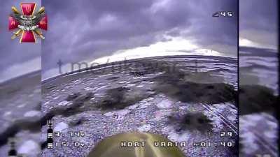 Ukrainian FPV Kamikaze Drone Operator Searching for a Target and Finds One