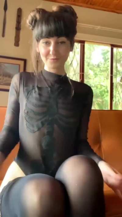 This outfit is a tight fit on someone as tall as me [f]