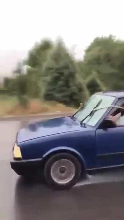 Why would someone try this if their windshield wiper has broken...