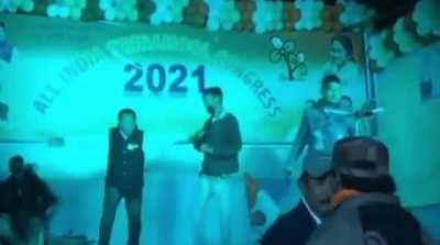 WCGW while dancing on the stage