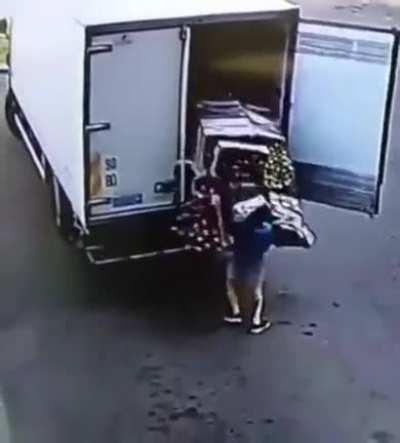 Trying to save his load