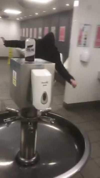 WCGW going to the bathroom with cones on your legs while drunk?
