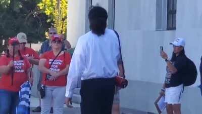 Guy at a Trump event in Salem today calls for Democrat officials to be 