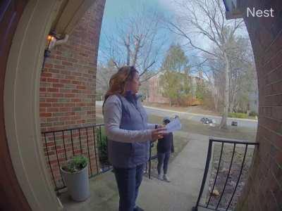 Two Karen's, making general accusations without evidence, rant on our doorbell cam about our neighbor's trash being picked apart by birds. They then leave unofficial warning notice on our door about fictitious 'violations' contrary to our HOA bylaws.