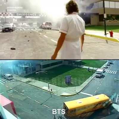 BTS of Heath Ledger blowing up the hospital in THE DARK KNIGHT