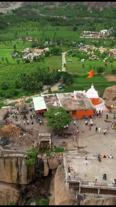 Aerial View of Anjanadri Hills in Hampi: Revered as the Birthplace of Shree Hanuman ji