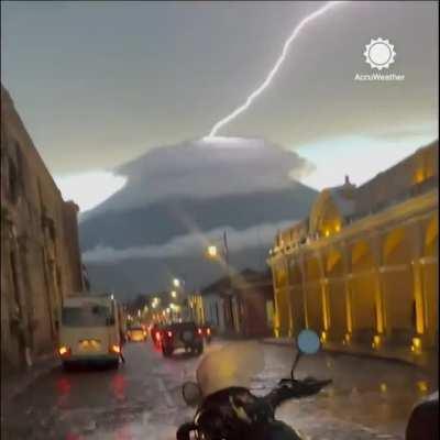 Crazy Lightning from a volcano in Guatemala