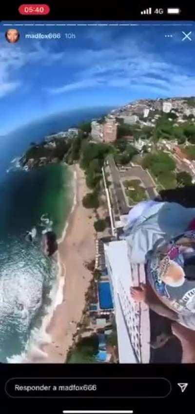 Skydiver lands in building, then evades security with a second insane jump