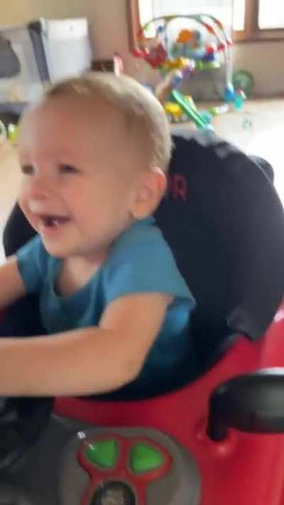 My Son loves when I head butt his horn :)