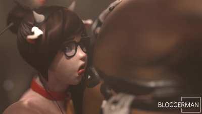 Cowgirl Mei with a mare [Overwatch] (bloggerman)