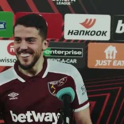 This guy is West Ham through and through. What a performance from his last night too