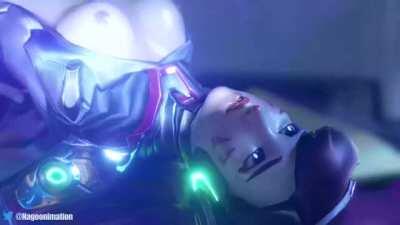 D.va's riding skills (Nagooanimation)