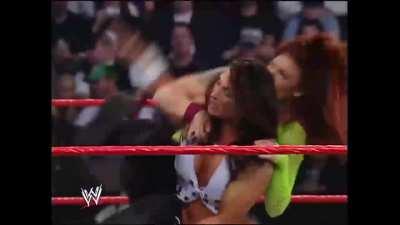 Lita lifted and carried by Victoria