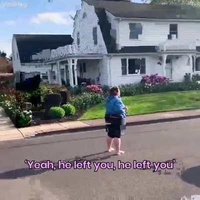 Fat Karen neighbor yells n word