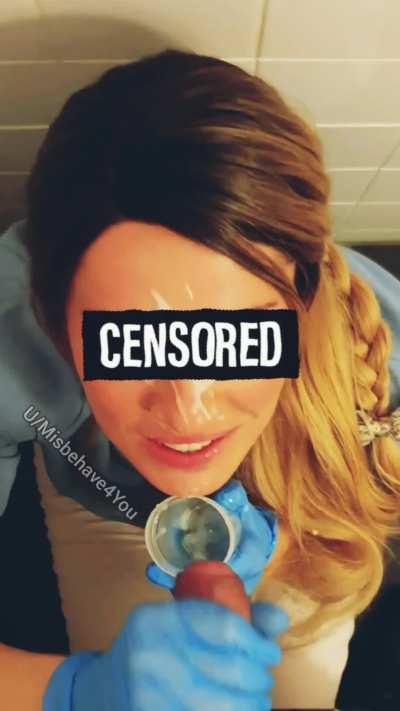 Caught with cum still on her face