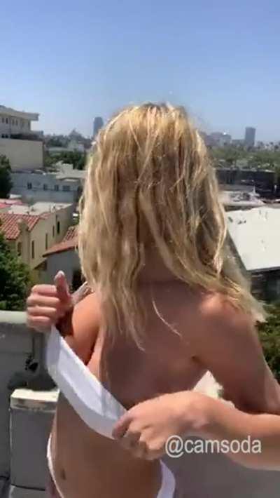 A Bit Embarrassed on a Rooftop [OC]