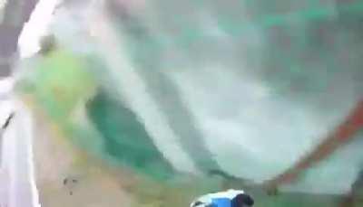 I guess the Toyota just teleported to the bike lane tunnel