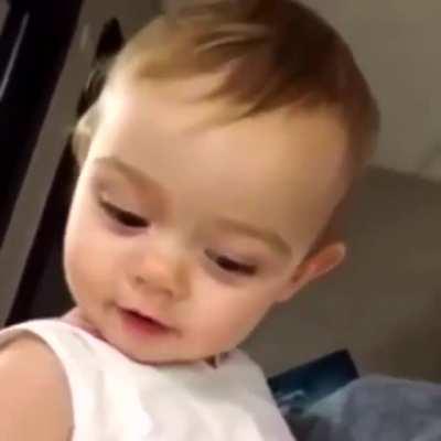 This baby just discovered that echo's are a thing.