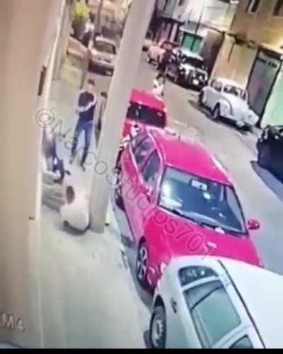 This is crazy hitman in mexico going after a target.. the victim did survive but a very horrific scene