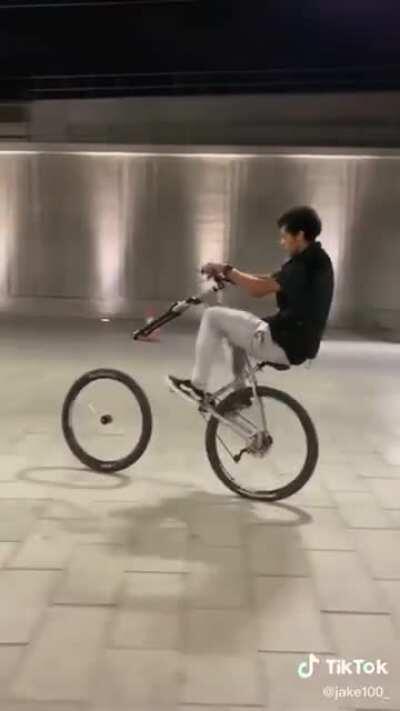 HMRB while a wheelie a wheel exchange