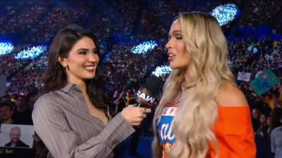 Maxxine is interviewed by Cathy Kelley about her win last week, before getting another chance at the Intercontinental Championship next week!