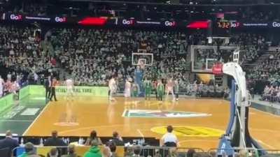 Lithuanian basketball fans response to Serbian team, who refused to honor Ukrainian flag before the game.