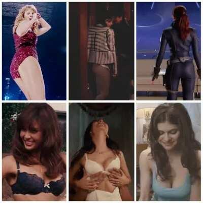 Booty or Booby Top Six: Team Booty ( Taylor Swift, Emma Watson, Scarlett Johansson) vs Team Booby ( Jessica Alba, Victoria Justice, Alexandra Daddario)